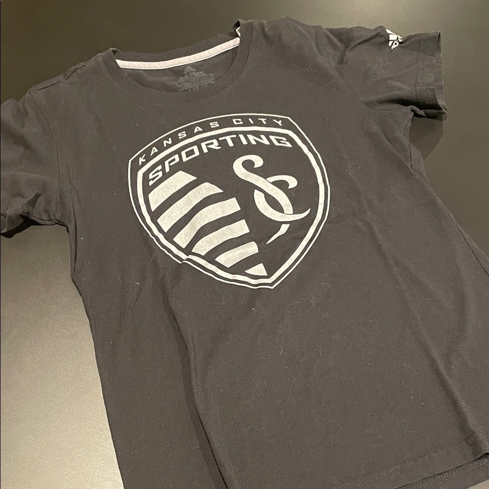 adidas Kids Black and Gray Sporting Tee